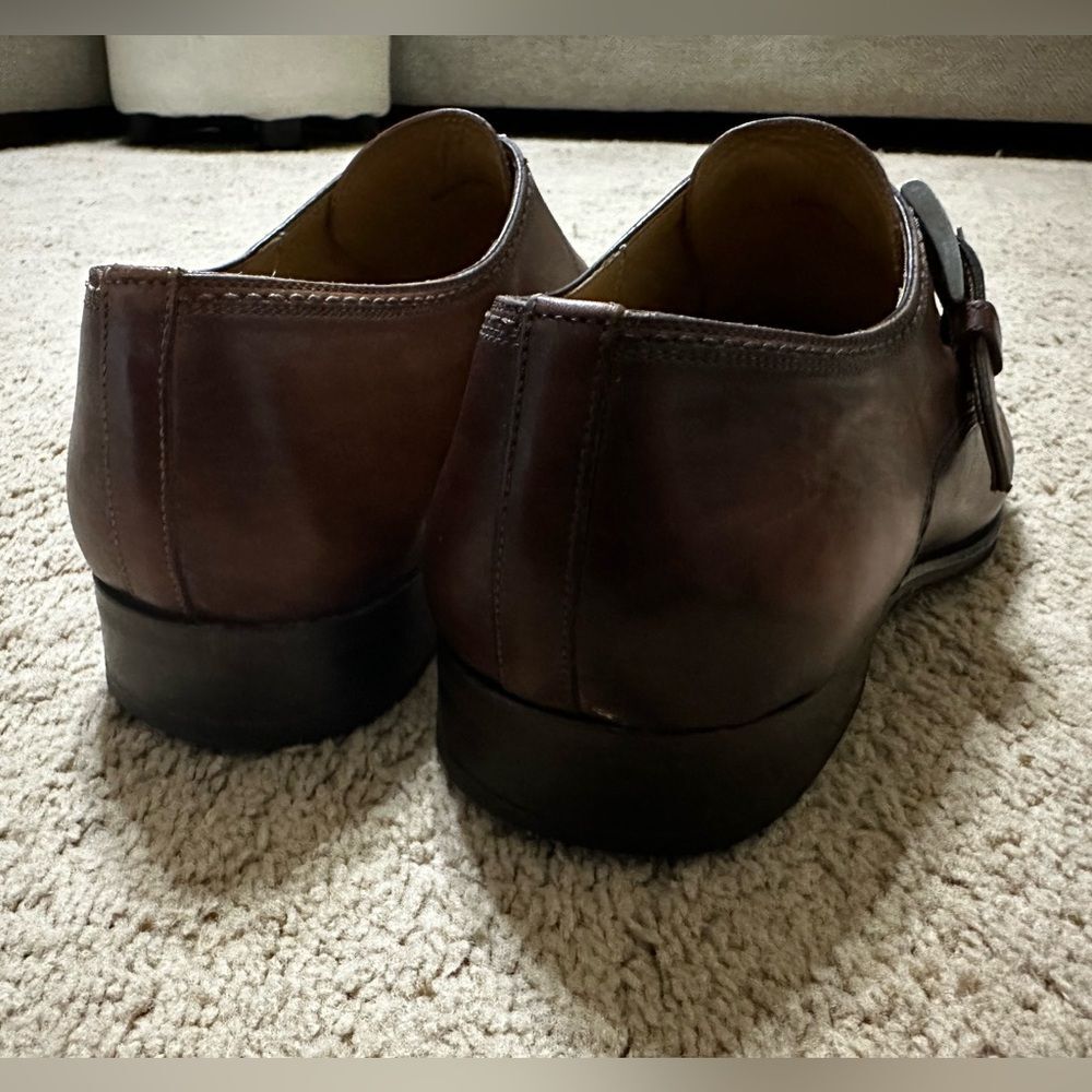 Men's Magnanni Marco II Monk Strap Leather Dress Shoes - Picture 6 of 10